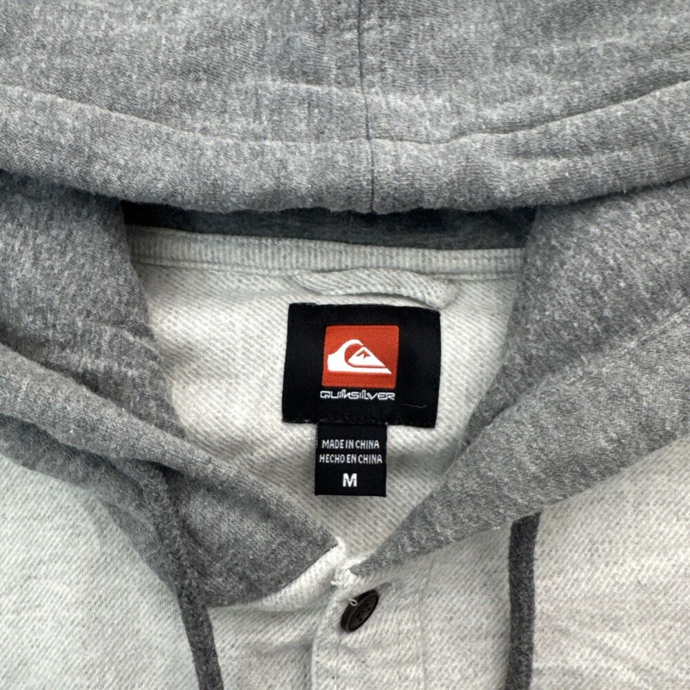 Quiksilver Men's Hooded Flannel, Hood With Drawstring, Midweight Size M - Picture 3 of 8